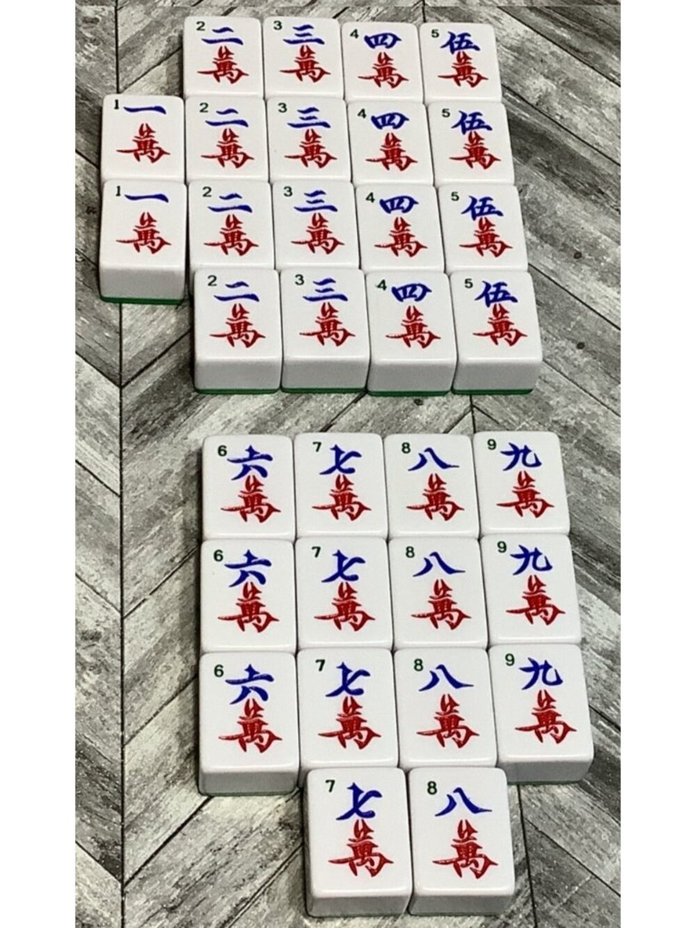 32 Mah Jong Tile Set Partial Replacement Lot With Green Backs Cracked Tiles C
